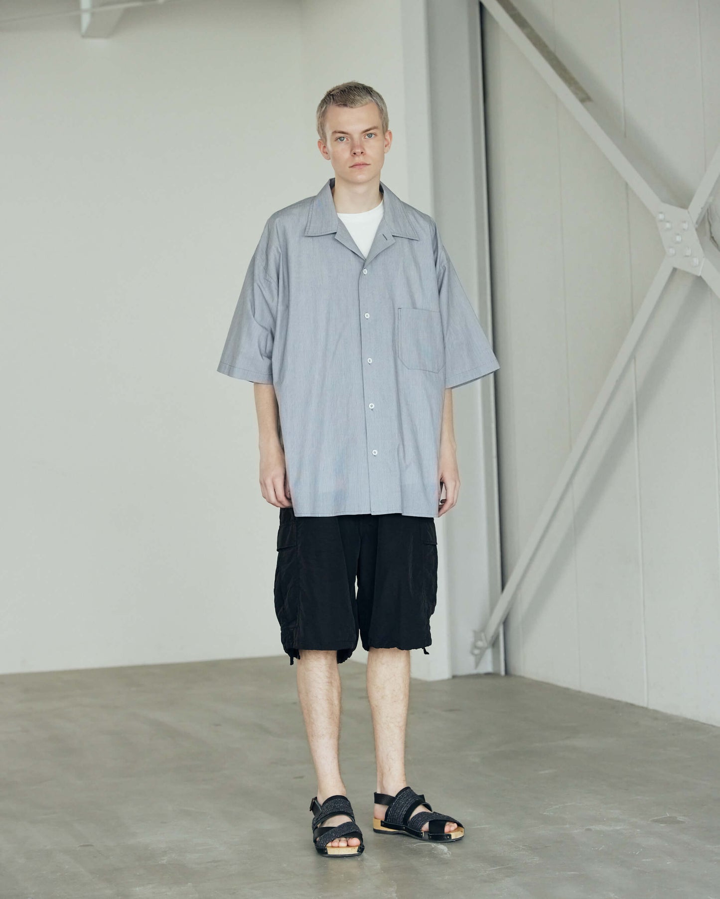 Cotton Stripe Half Sleeve Shirt