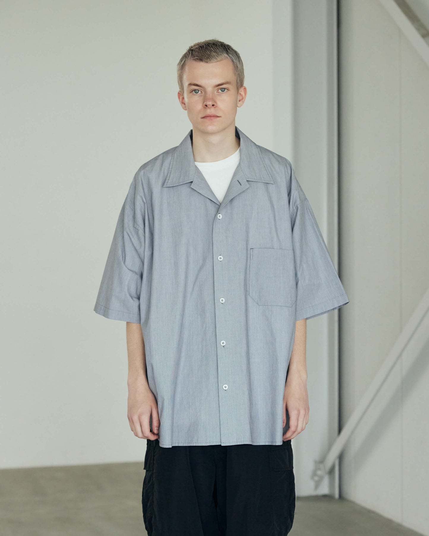 Cotton Stripe Half Sleeve Shirt