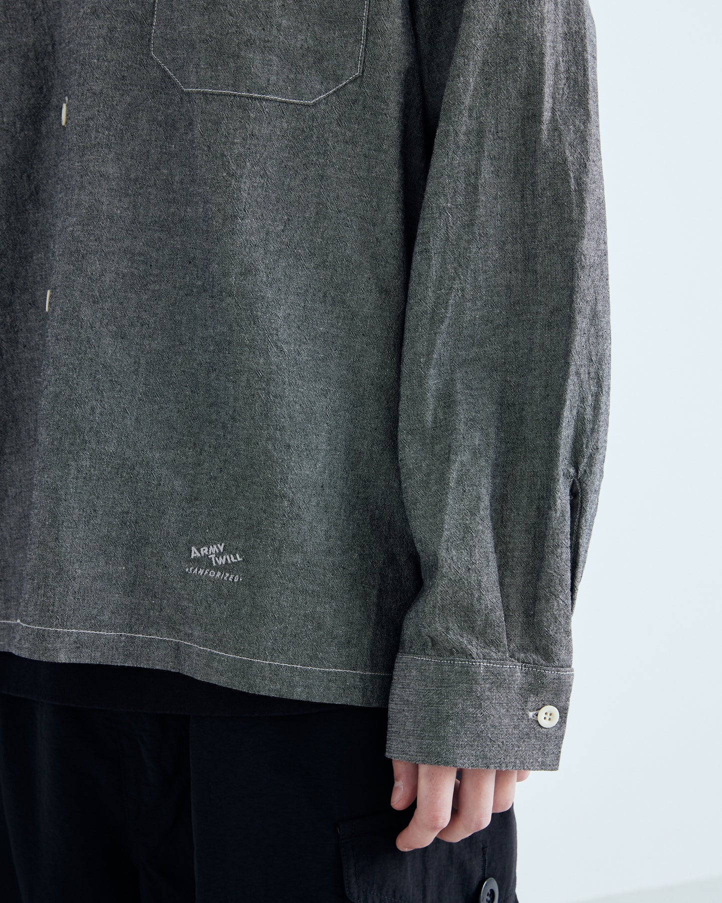 Chambray Open Collar Shirt