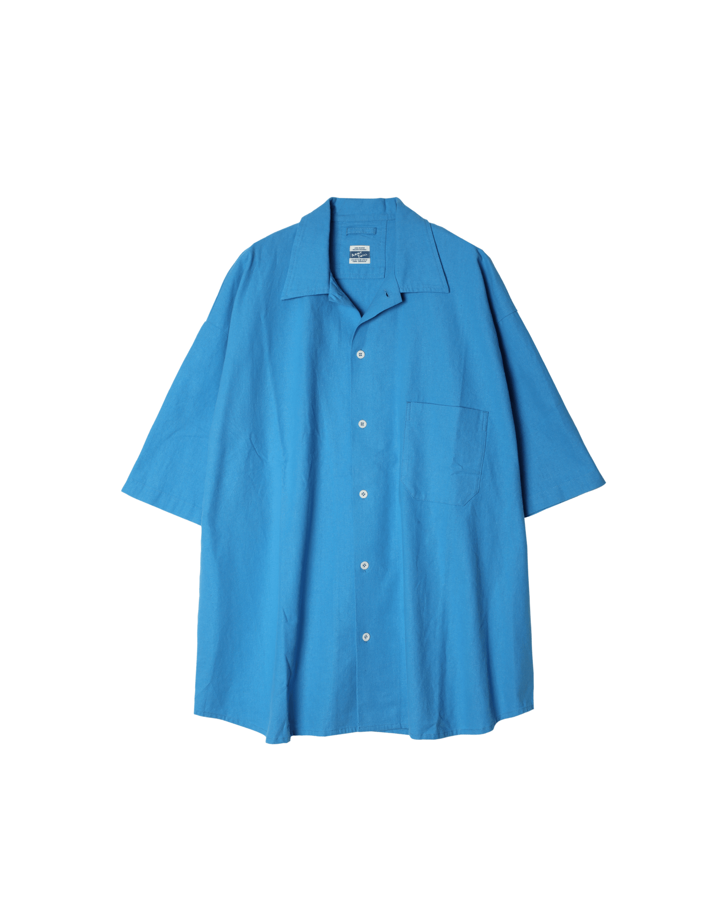 Cotton Linen Slab Big Half Sleeve Shirt