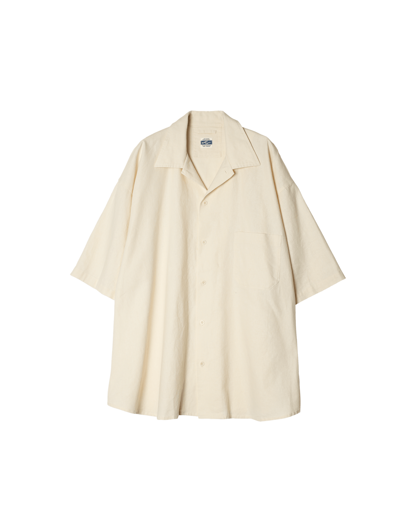 Cotton Linen Slab Big Half Sleeve Shirt