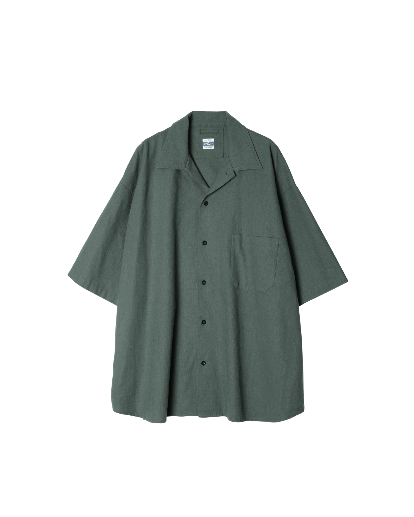 Cotton Linen Slab Big Half Sleeve Shirt
