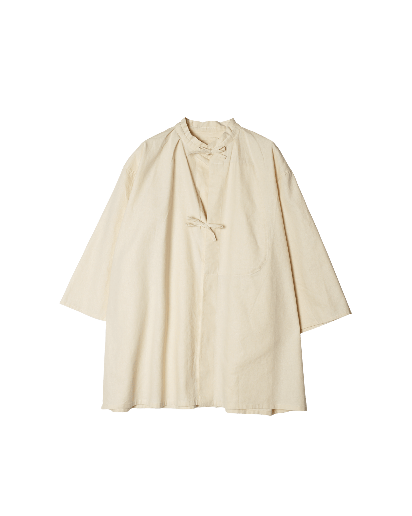Cotton Linen Slab Half Sleeve Smock Shirt