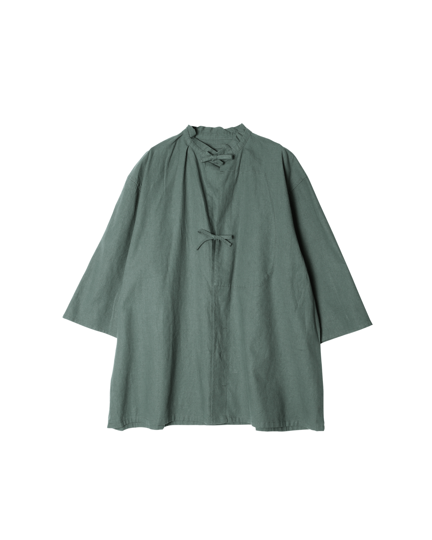 Cotton Linen Slab Half Sleeve Smock Shirt
