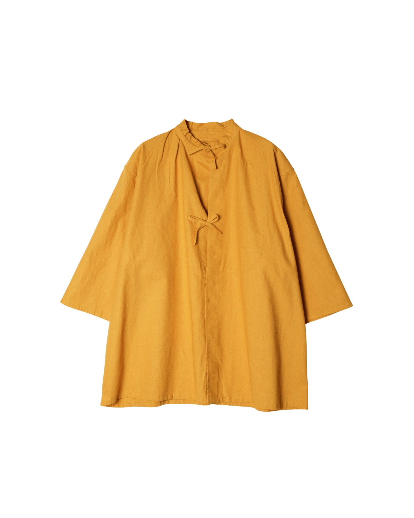 Cotton Linen Slab Half Sleeve Smock Shirt