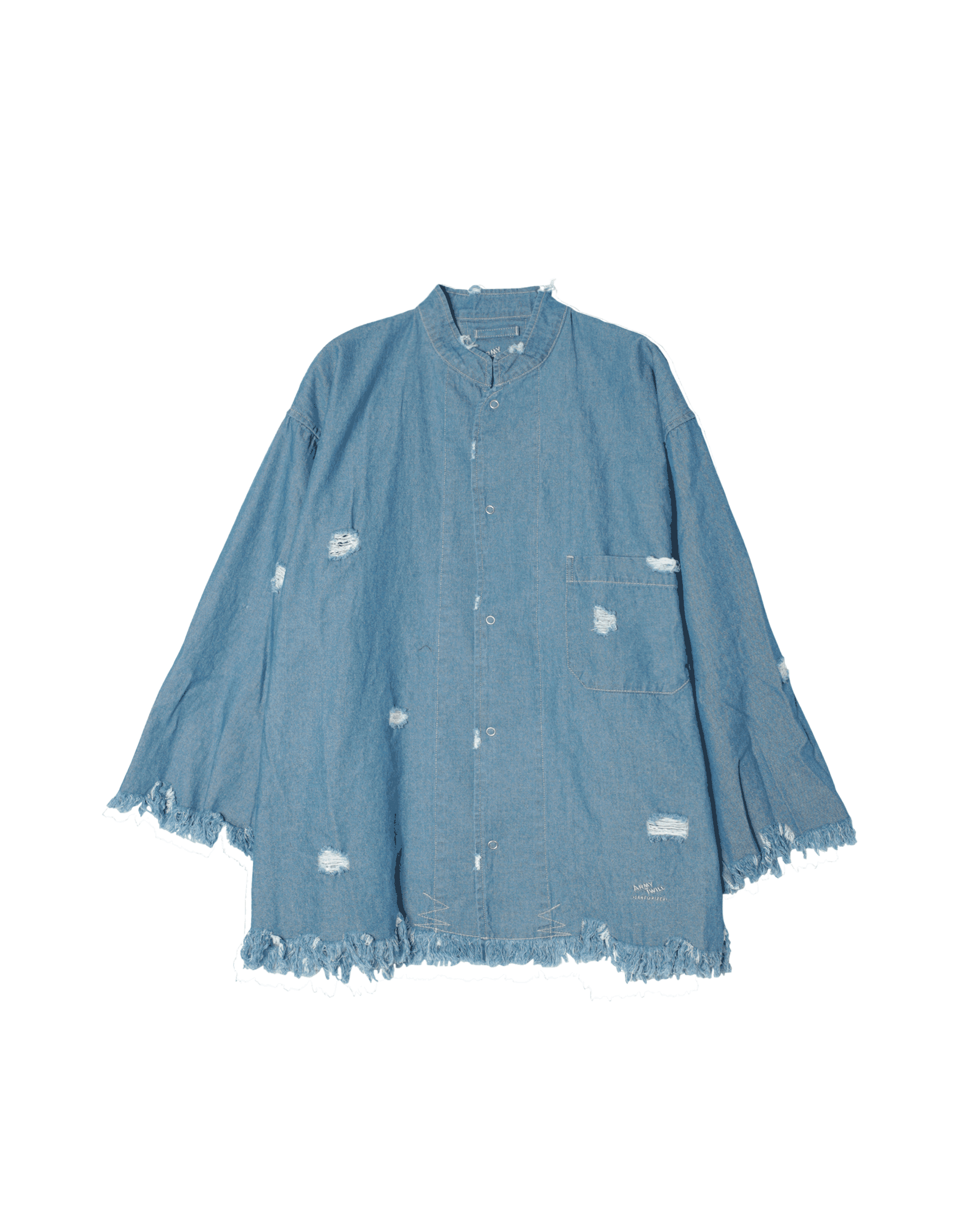 Damage Light Denim Snap Shirt – ARMY TWILL