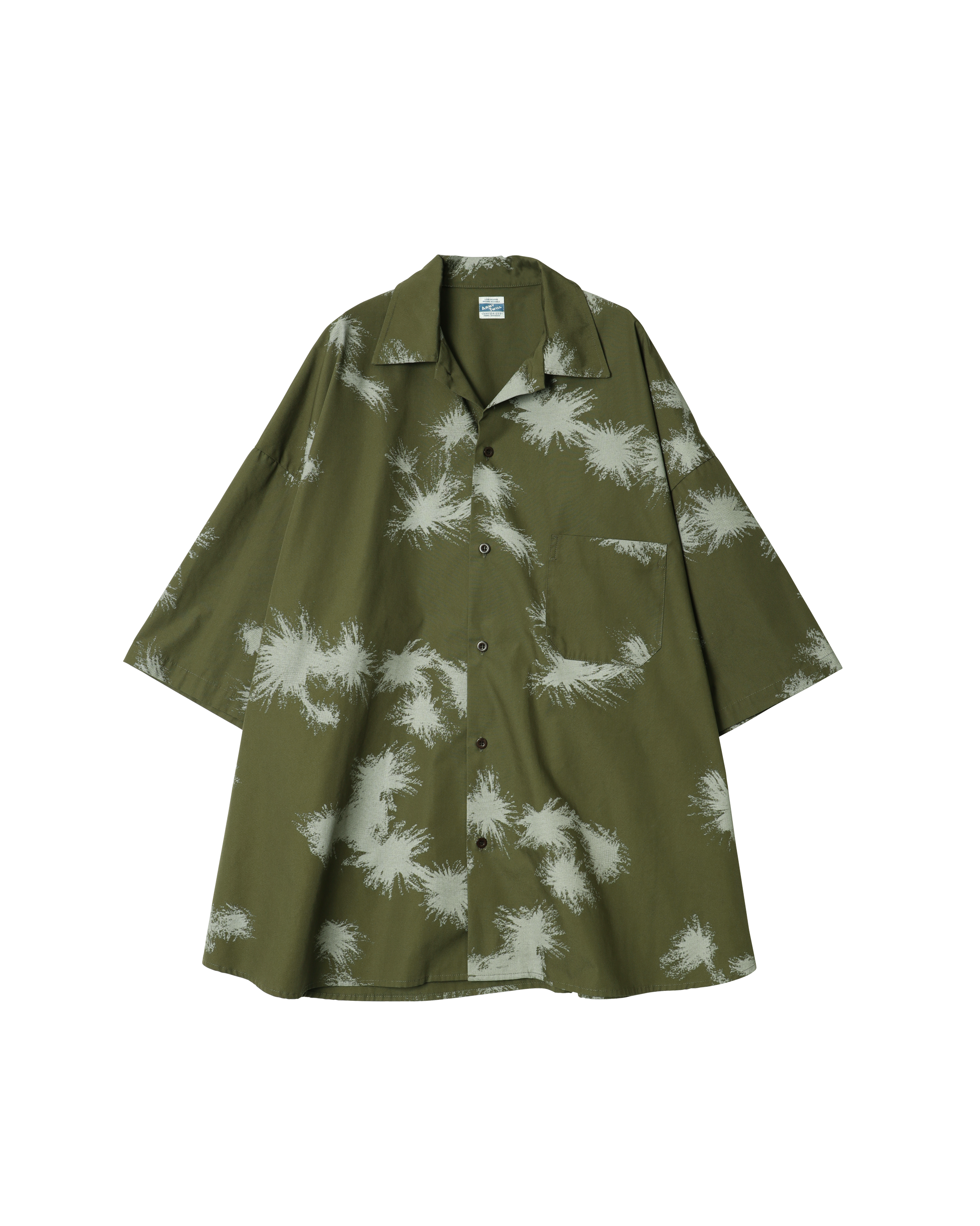 ARMY TWILL コットン／ポリエステル プレーン ビッグシャツ H/S AM