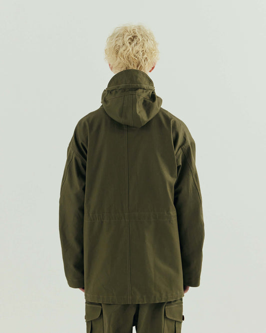 -CRAFT LINE- Cotton Serge Hooded Coat