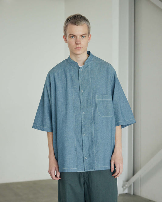 Chambray Snap Half Sleeve Shirt