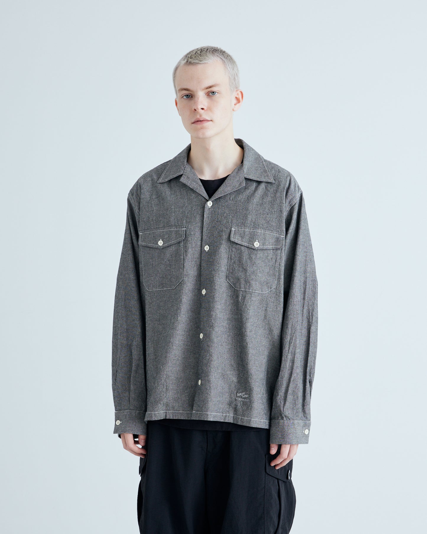 Chambray Open Collar Shirt