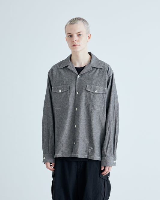 Chambray Open Collar Shirt