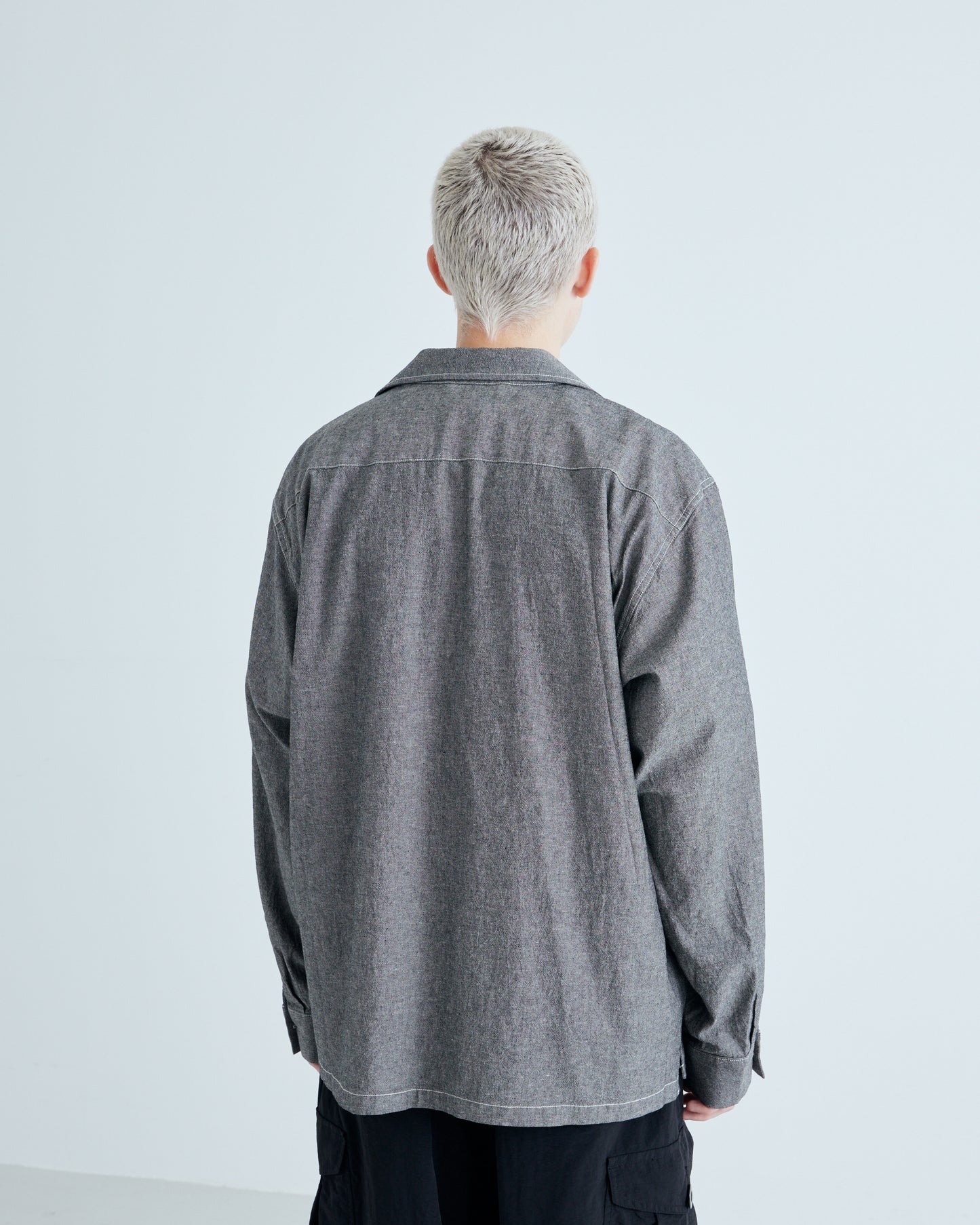 Chambray Open Collar Shirt