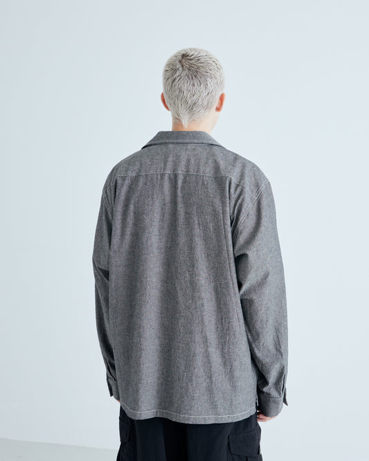 Chambray Open Collar Shirt