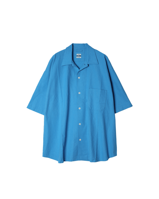 Cotton Linen Slab Big Half Sleeve Shirt