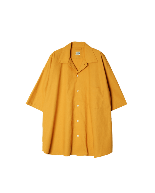 Cotton Linen Slab Big Half Sleeve Shirt