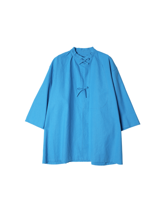 Cotton Linen Slab Half Sleeve Smock Shirt