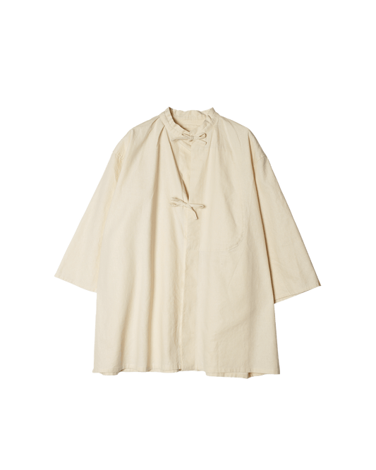 Cotton Linen Slab Half Sleeve Smock Shirt