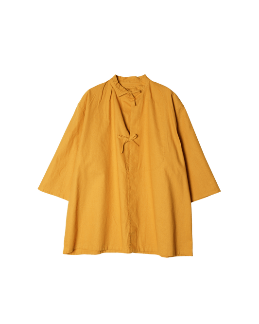 Cotton Linen Slab Half Sleeve Smock Shirt