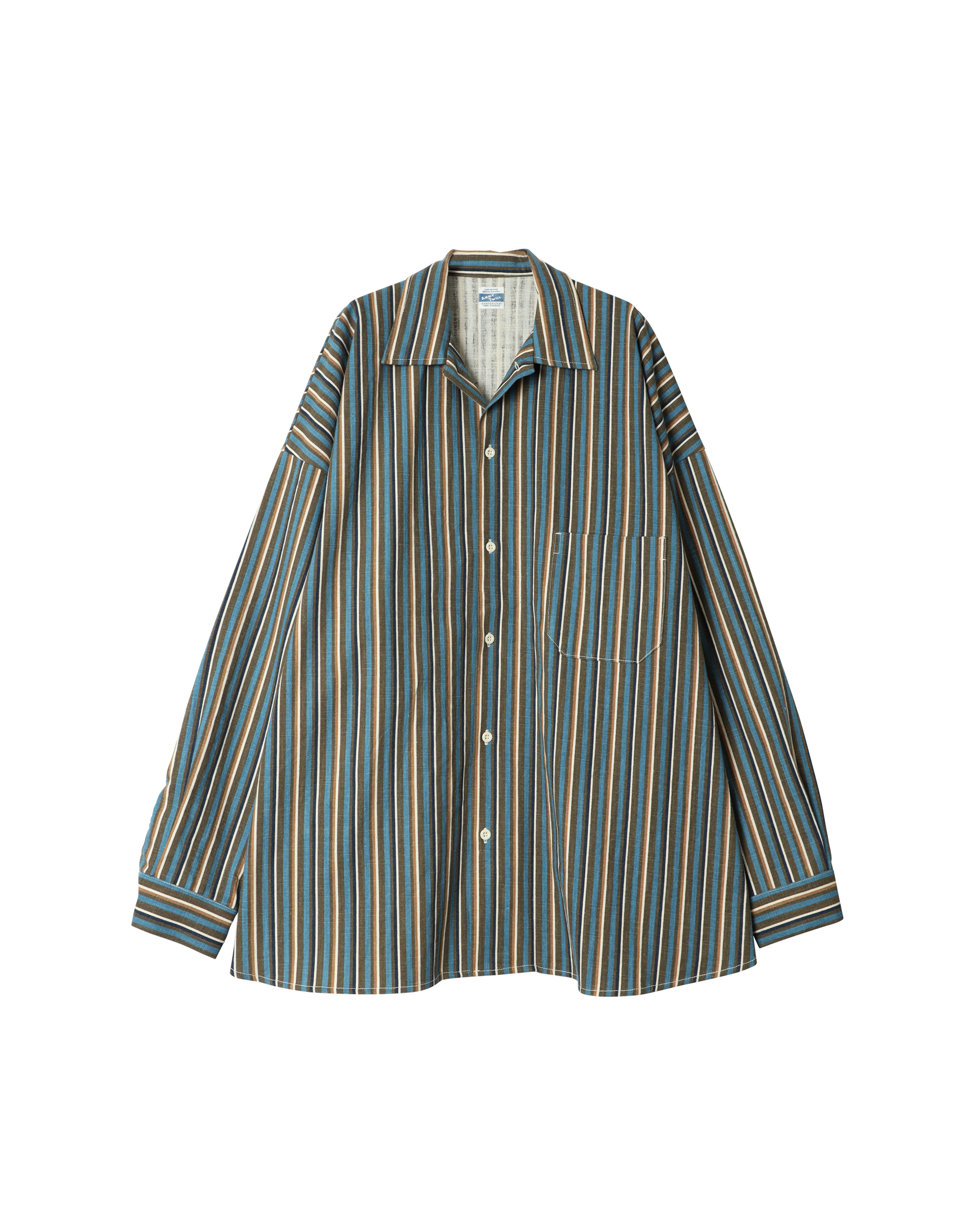 ARMY TWILL Stripe Stand Collor Shirts