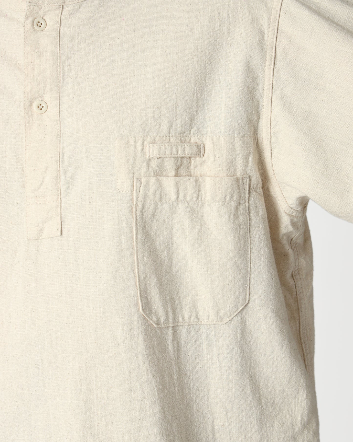 Cotton Slab Henley Shirt