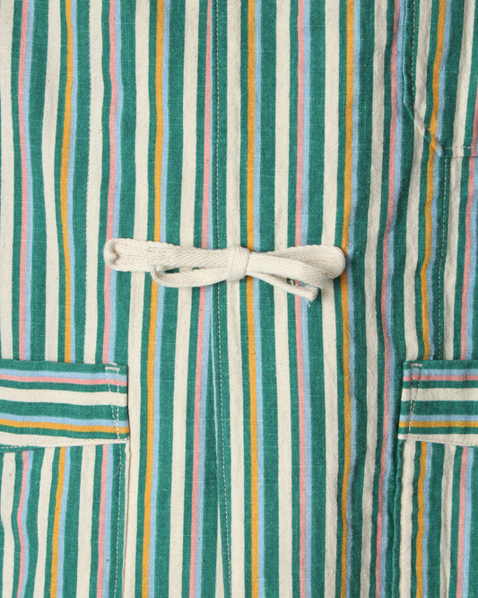 Stripe Cotton Slab Tape Cardigan